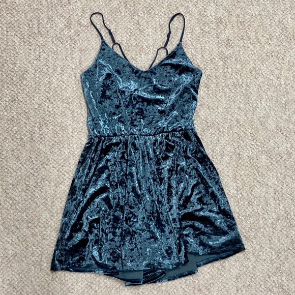 Xhilaration Pants - Dark Blue Velvet Romper in Excellent Condition